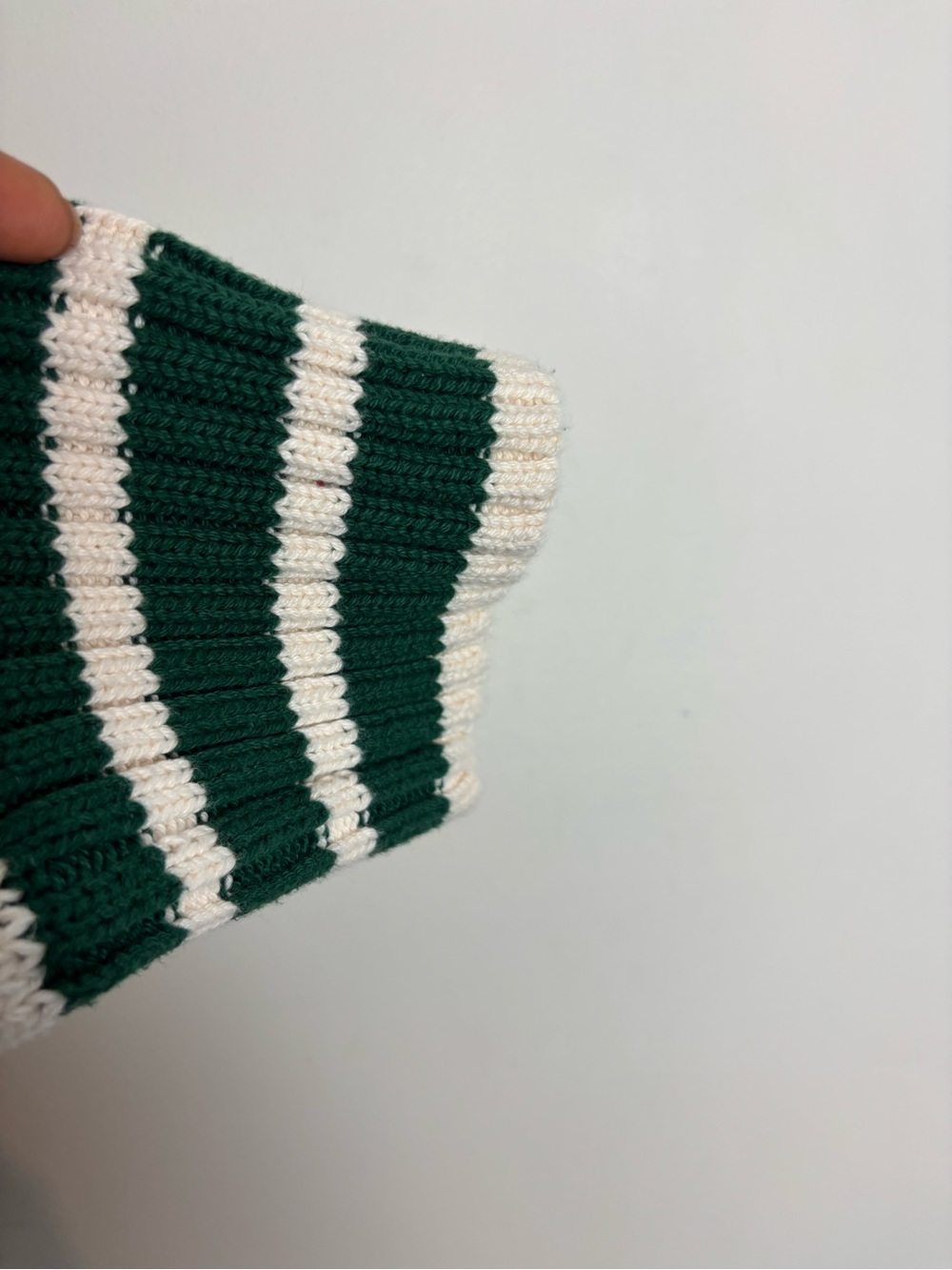 J.Crew Heritage Cotton Rollneck sweater with green and white stripes Size Small - Picture 7 of 7